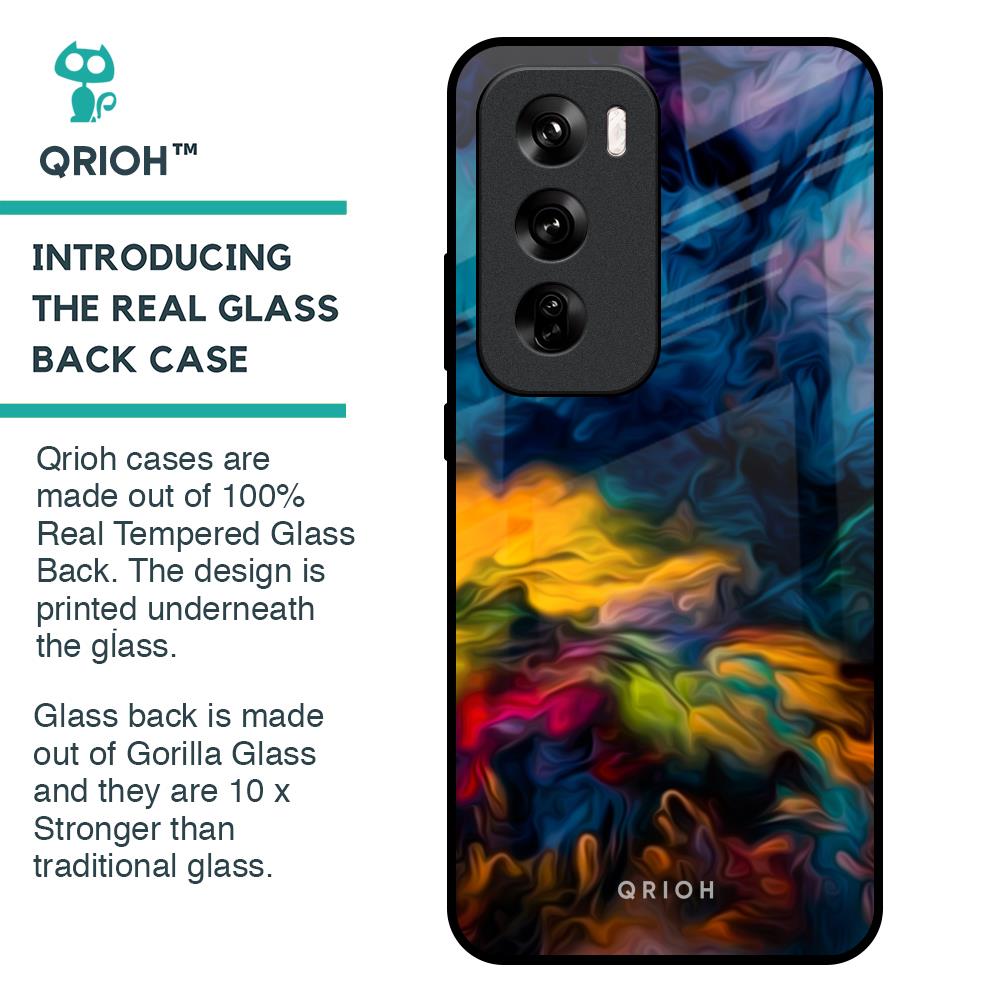 Multicolor Oil Painting Glass Case for Oppo Reno 12 Pro 5G