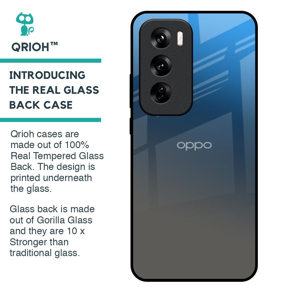 Blue Grey Ombre Glass Case for Oppo Reno 12 Pro 5G