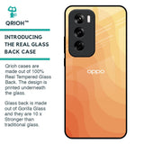 Orange Curve Pattern Glass Case for Oppo Reno 12 Pro 5G