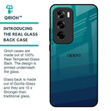 Green Triangle Pattern Glass Case for Oppo Reno 12 Pro 5G