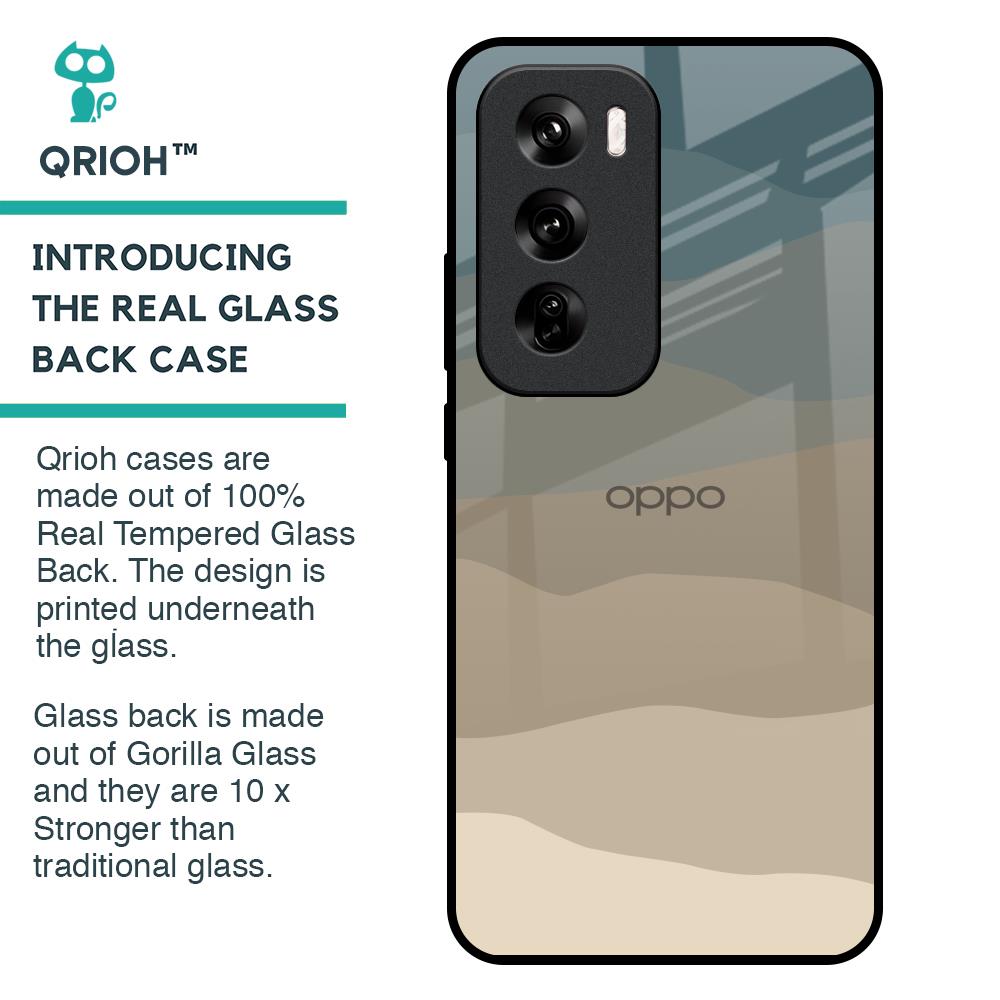 Abstract Mountain Pattern Glass Case for Oppo Reno 12 Pro 5G