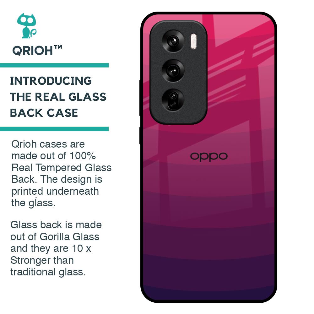 Wavy Pink Pattern Glass Case for Oppo Reno 12 Pro 5G
