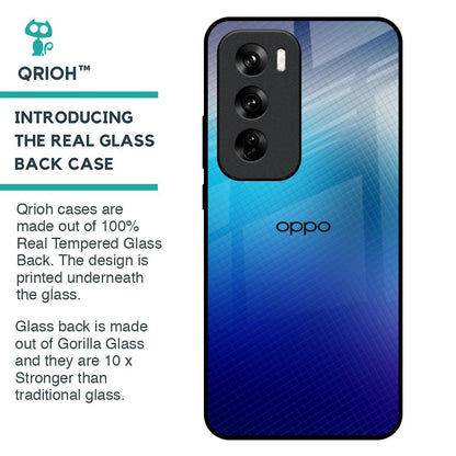 Blue Rhombus Pattern Glass Case for Oppo Reno 12 Pro 5G