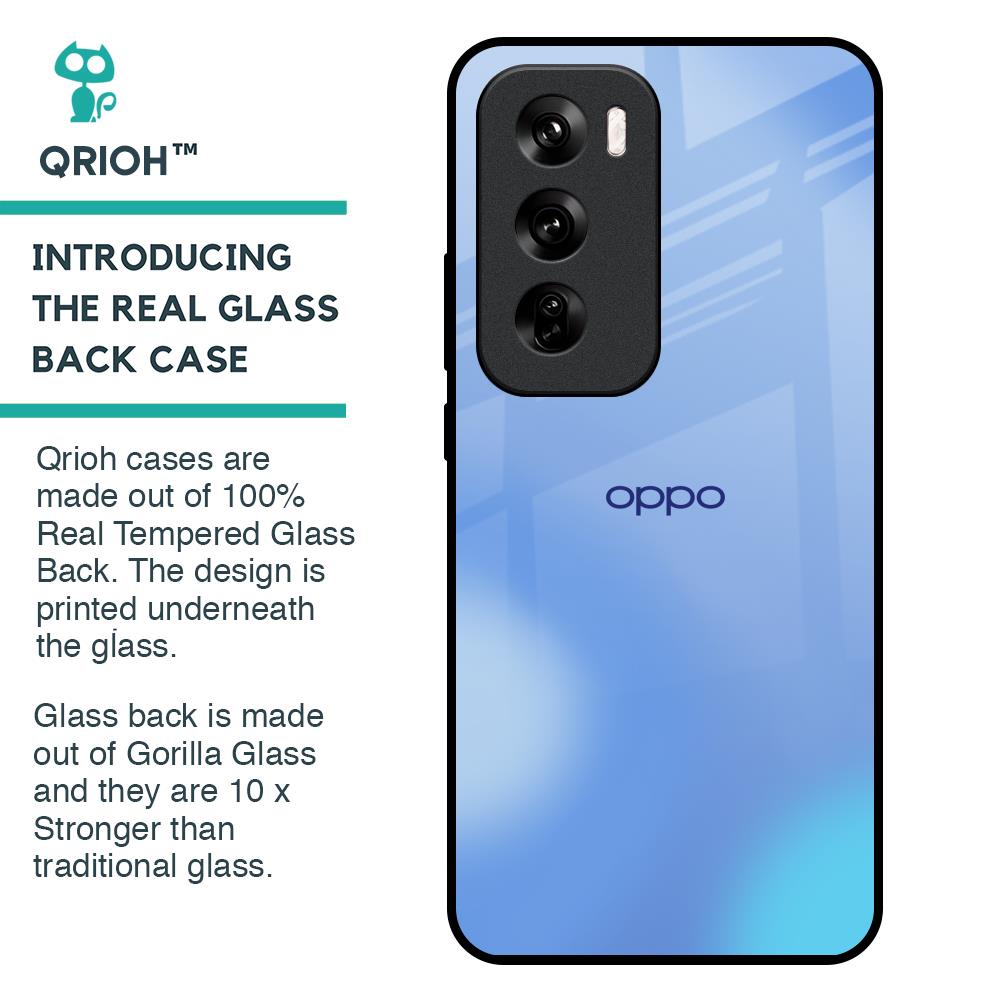Vibrant Blue Texture Glass Case for Oppo Reno 12 Pro 5G
