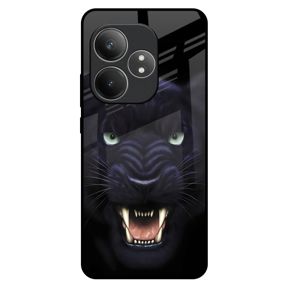Angry Black Leopard Realme GT 6 5G Glass Back Cover Online