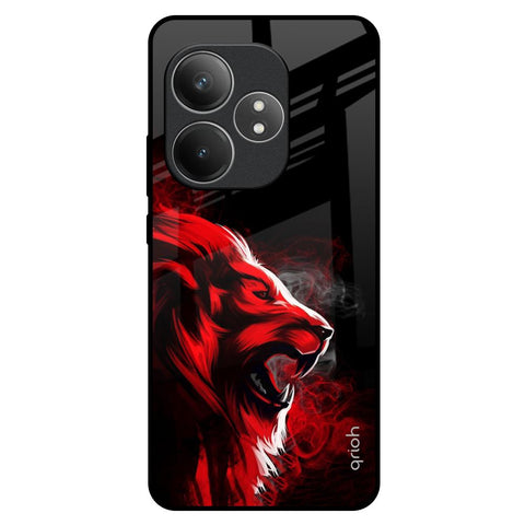 Red Angry Lion Realme GT 6 5G Glass Back Cover Online