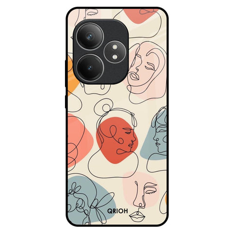 Abstract Faces Realme GT 6 5G Glass Back Cover Online