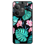 Tropical Leaves & Pink Flowers Realme GT 6 5G Glass Back Cover Online