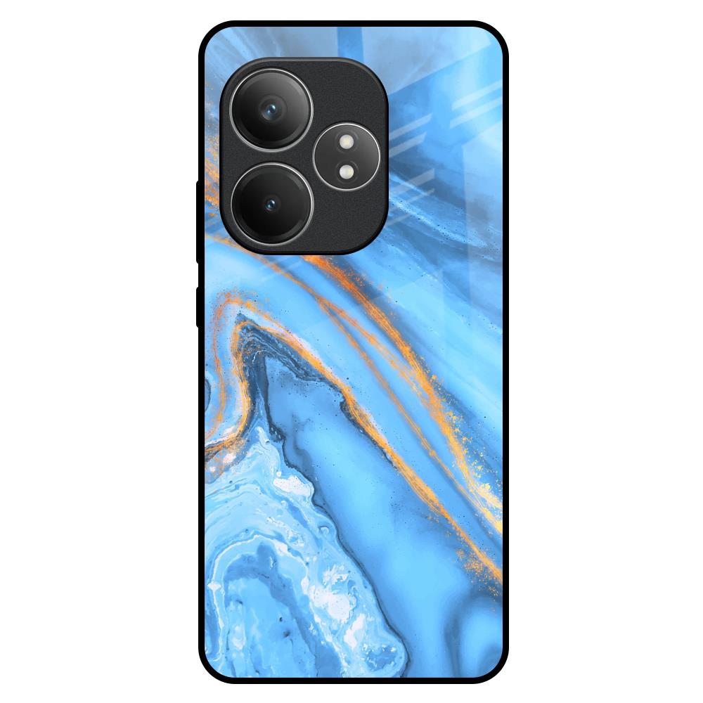 Vibrant Blue Marble Realme GT 6 5G Glass Back Cover Online