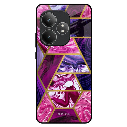 Electroplated Geometric Marble Realme GT 6 5G Glass Back Cover Online