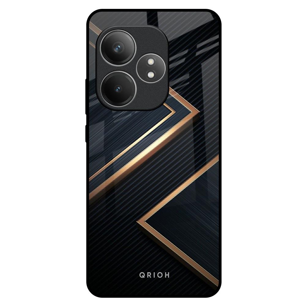 Sleek Golden & Navy Realme GT 6 5G Glass Back Cover Online