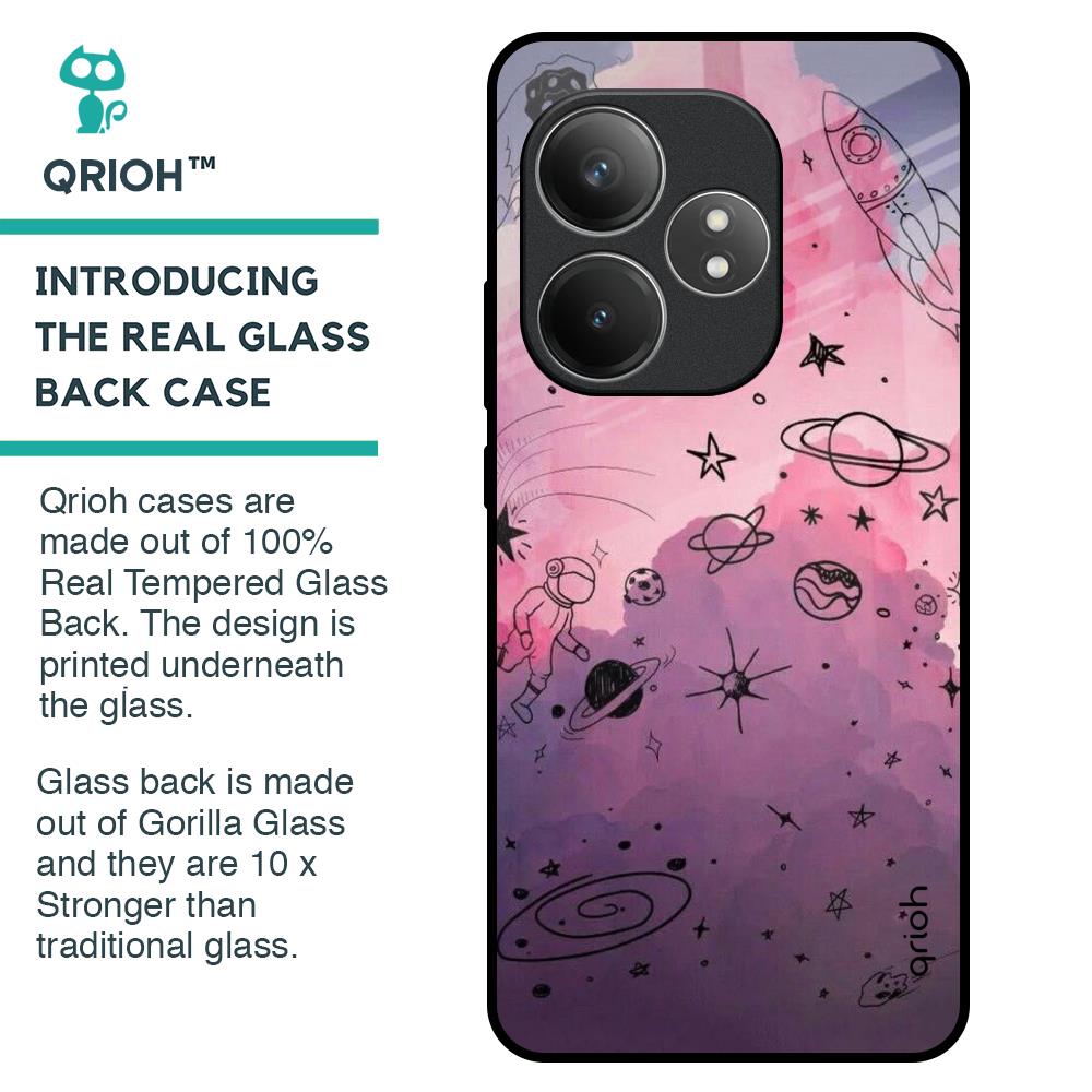 Space Doodles Glass Case for Realme GT 6 5G