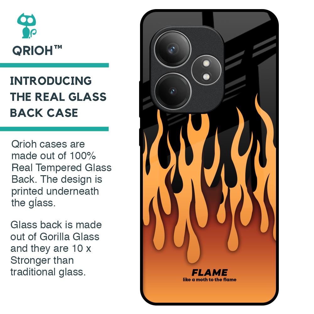 Fire Flame Glass Case for Realme GT 6 5G