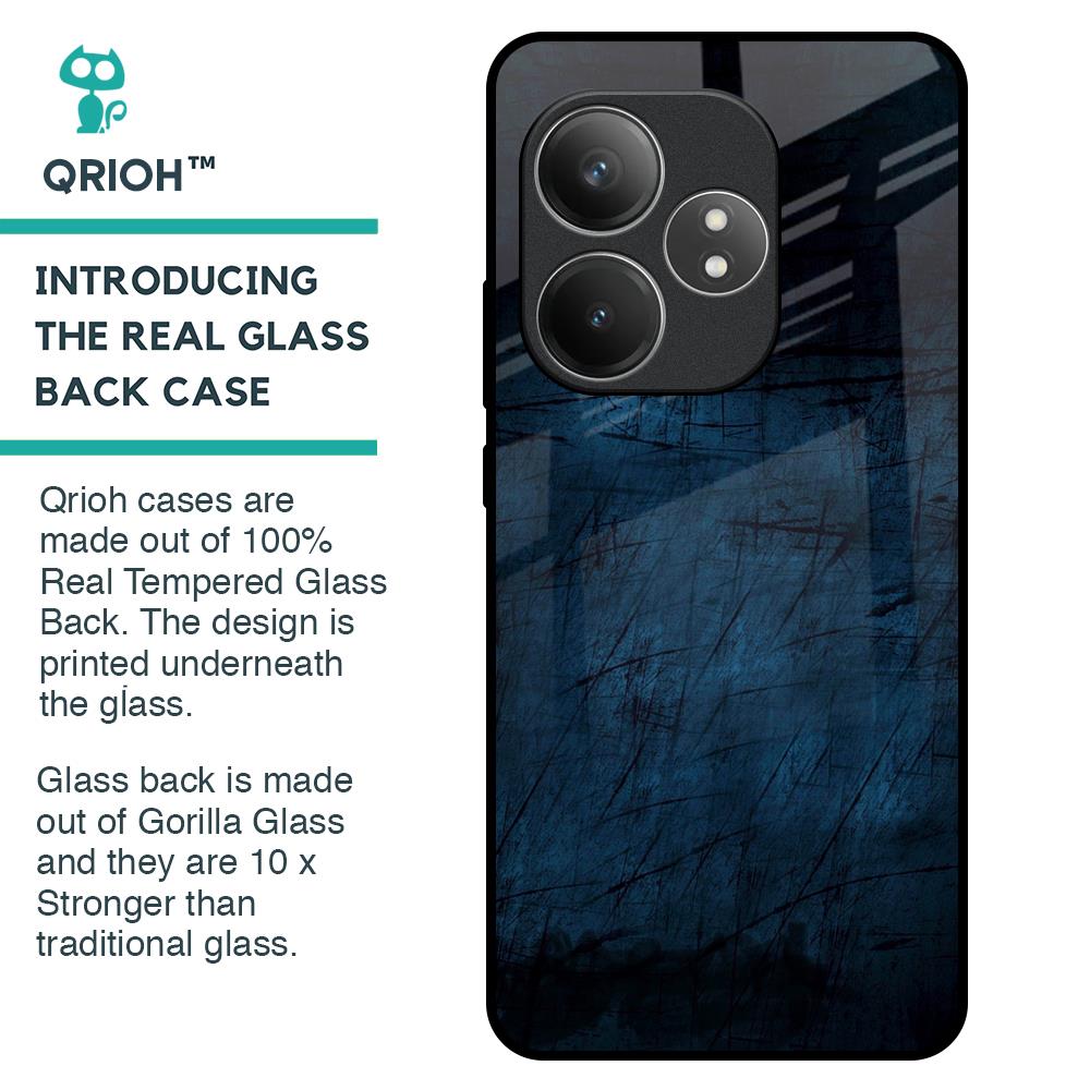 Dark Blue Grunge Glass Case for Realme GT 6 5G