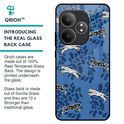 Blue Cheetah Glass Case for Realme GT 6 5G