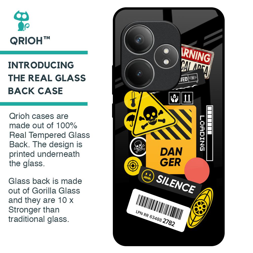 Danger Signs Glass Case for Realme GT 6 5G