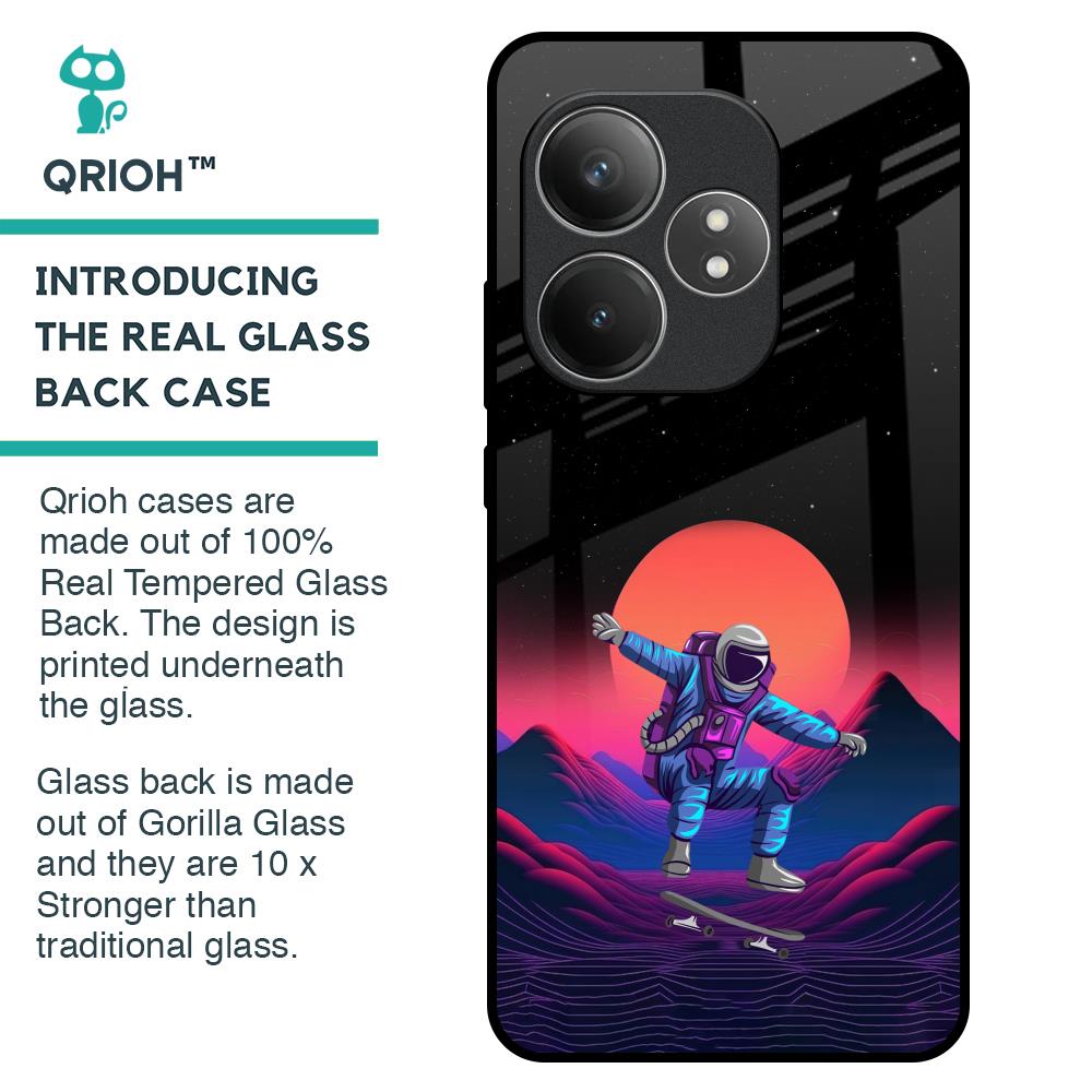 Retro Astronaut Glass Case for Realme GT 6 5G