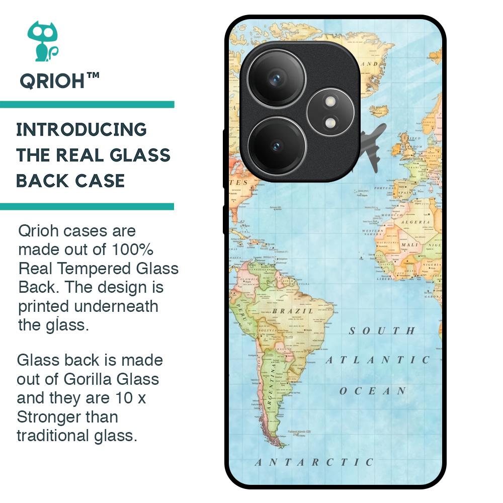 Travel Map Glass Case for Realme GT 6 5G