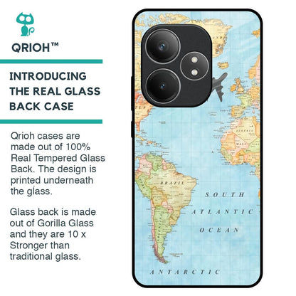 Travel Map Glass Case for Realme GT 6 5G