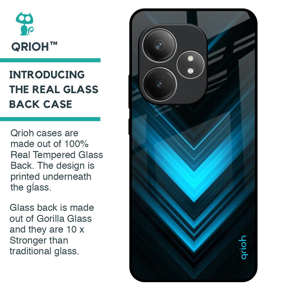 Vertical Blue Arrow Glass Case For Realme GT 6 5G