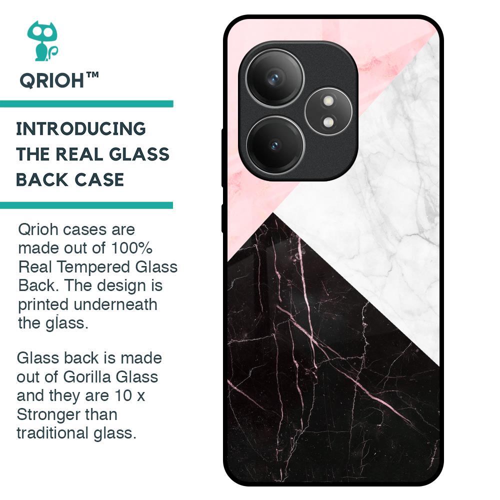 Marble Collage Art Glass Case For Realme GT 6 5G