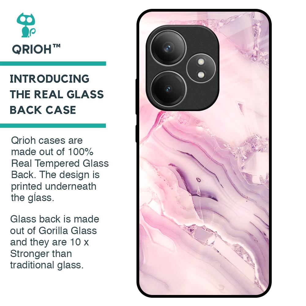 Diamond Pink Gradient Glass Case For Realme GT 6 5G