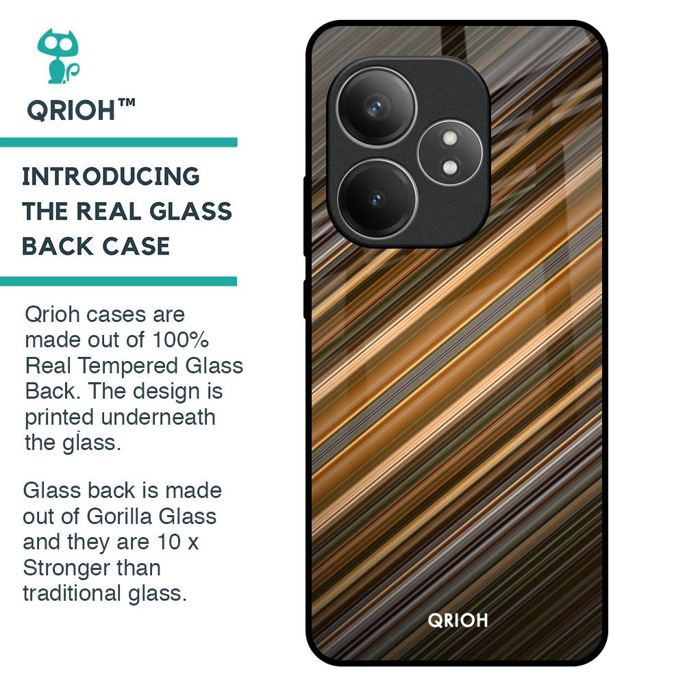 Diagonal Slash Pattern Glass Case for Realme GT 6 5G