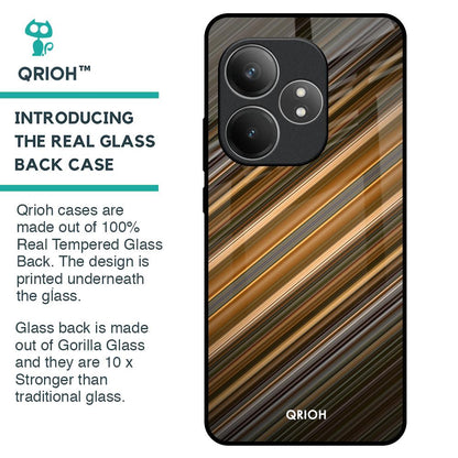 Diagonal Slash Pattern Glass Case for Realme GT 6 5G