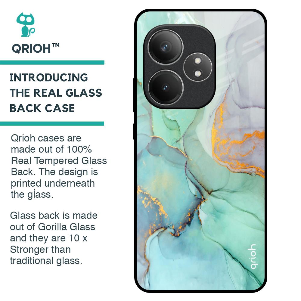 Green Marble Glass Case for Realme GT 6 5G