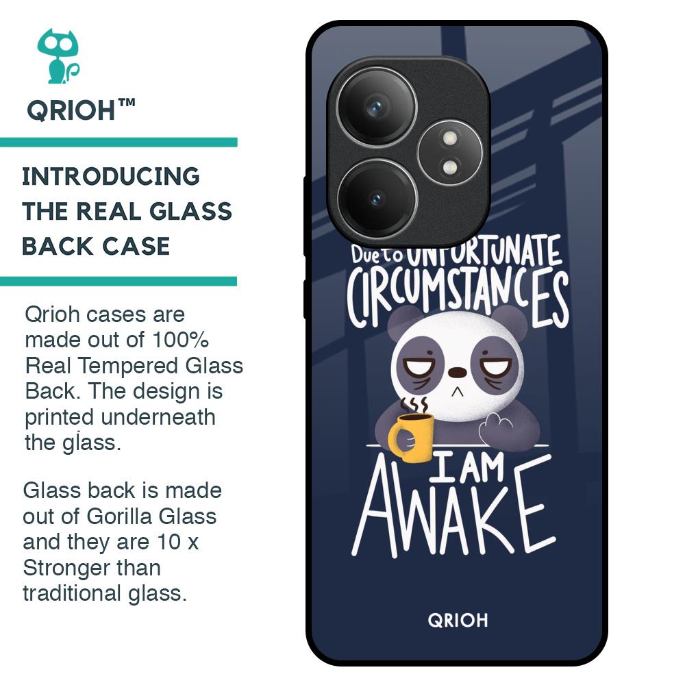 Struggling Panda Glass Case for Realme GT 6 5G