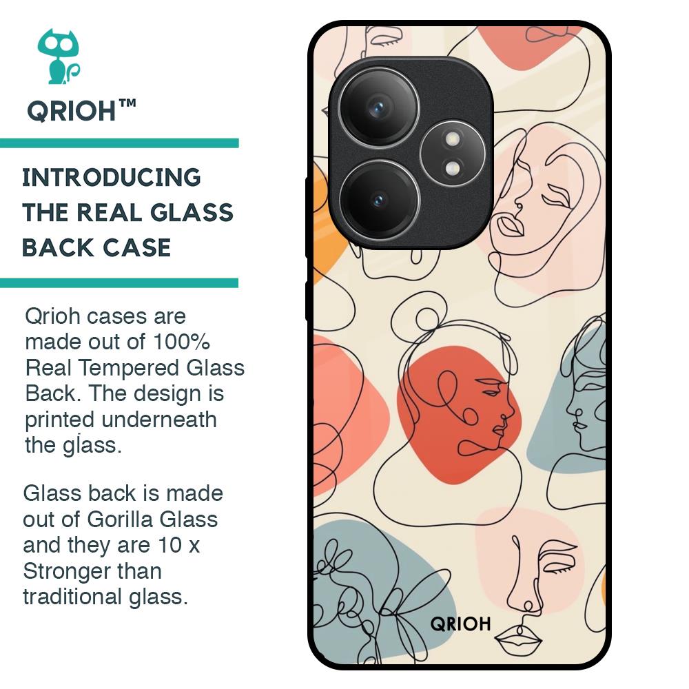 Abstract Faces Glass Case for Realme GT 6 5G