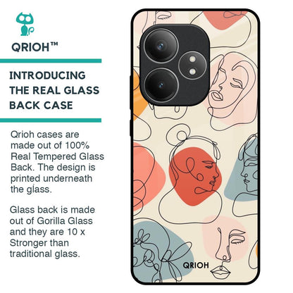 Abstract Faces Glass Case for Realme GT 6 5G