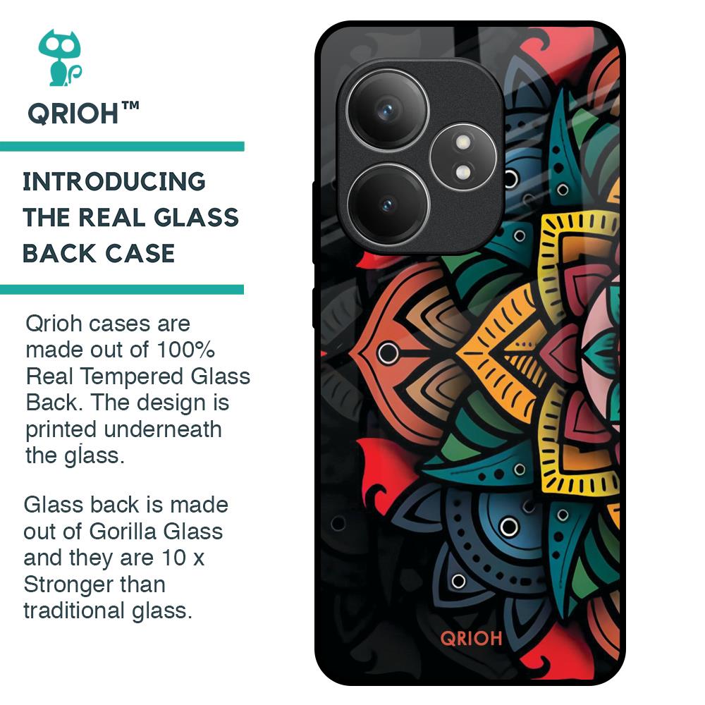 Retro Gorgeous Flower Glass Case for Realme GT 6 5G