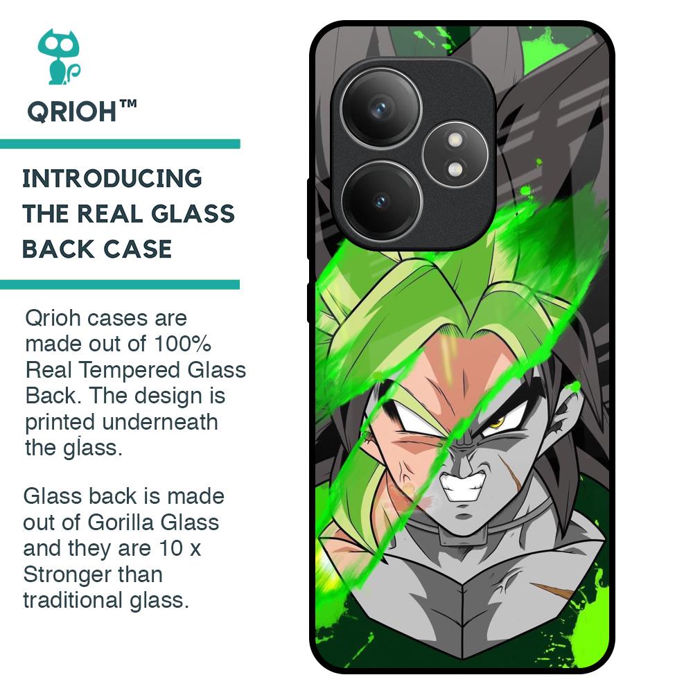 Anime Green Splash Glass Case for Realme GT 6 5G