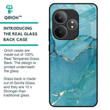 Blue Golden Glitter Glass Case for Realme GT 6 5G