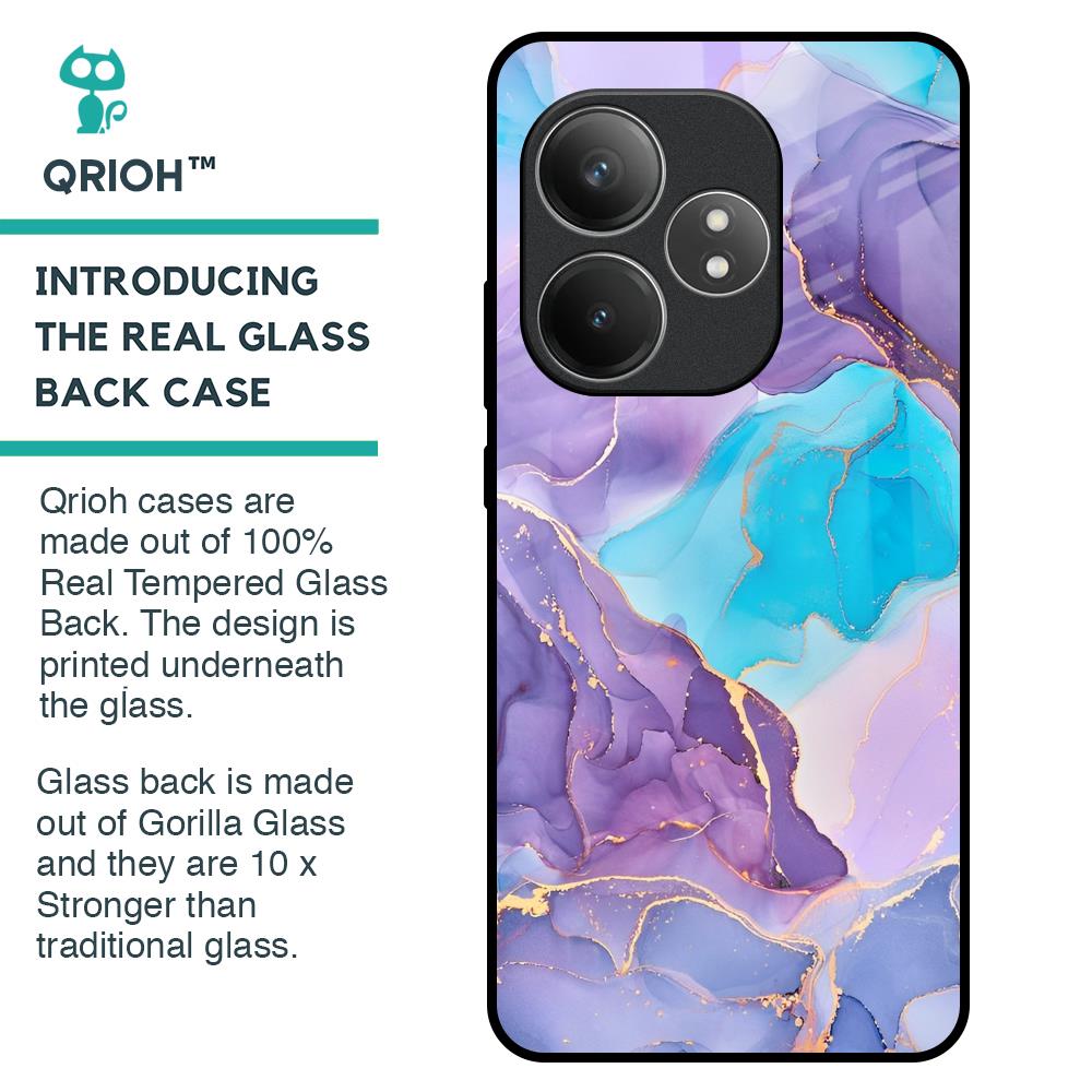 Alcohol ink Marble Glass Case for Realme GT 6 5G