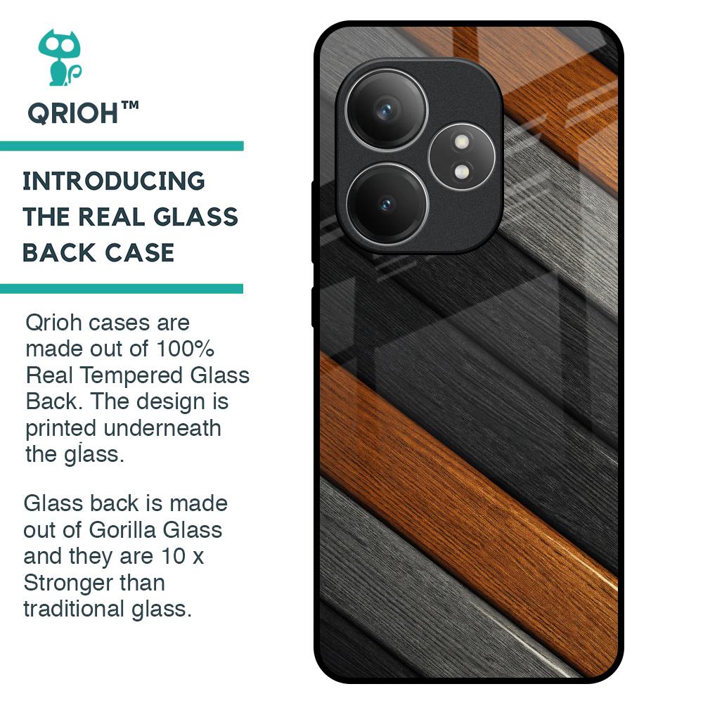 Tri Color Wood Glass Case for Realme GT 6 5G