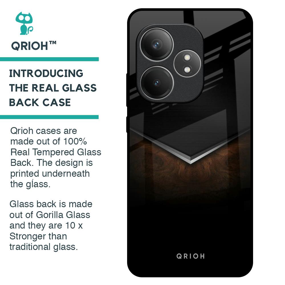 Dark Walnut Glass Case for Realme GT 6 5G