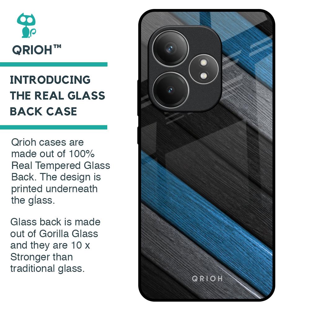 Multicolor Wooden Effect Glass Case for Realme GT 6 5G