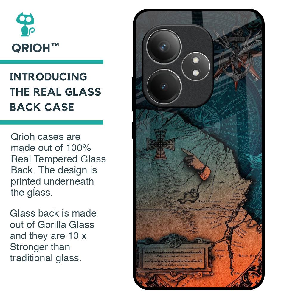 Geographical Map Glass Case for Realme GT 6 5G