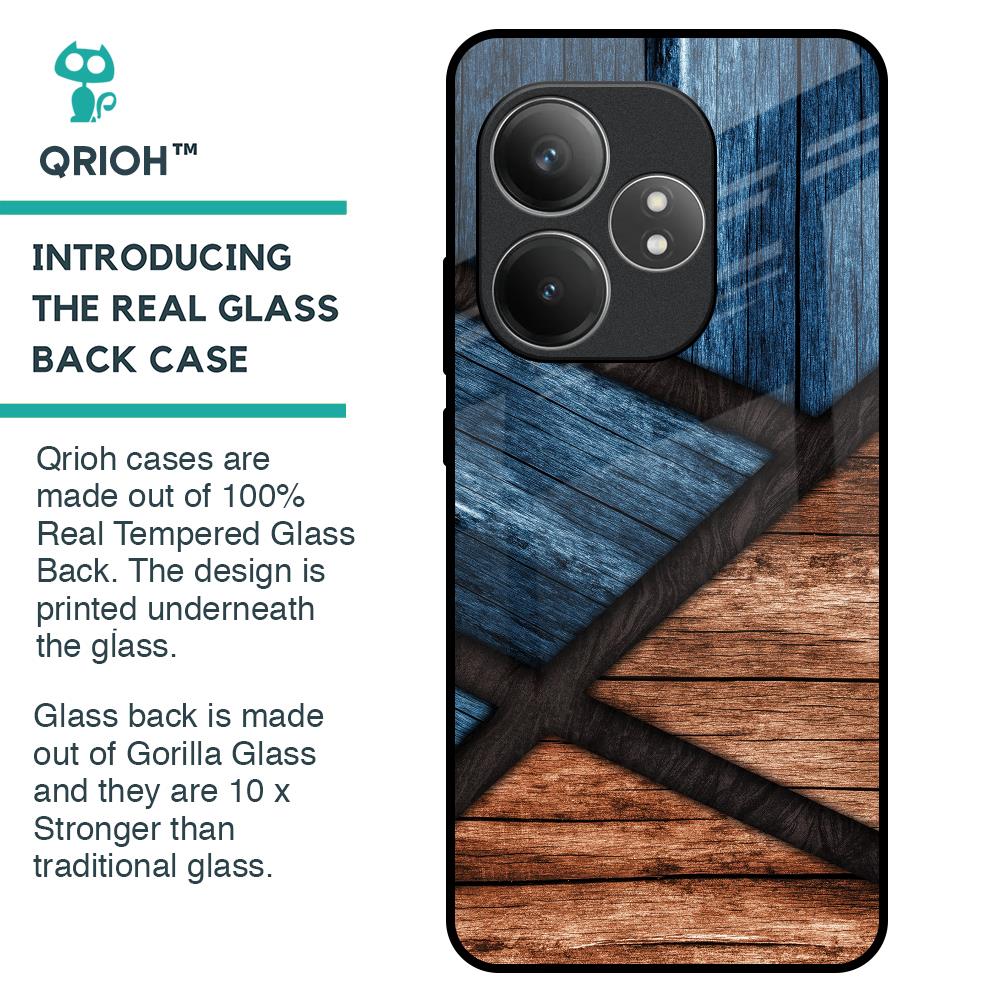 Wooden Tiles Glass Case for Realme GT 6 5G