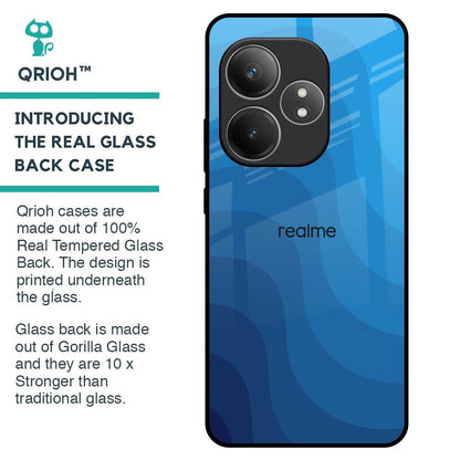 Blue Wave Abstract Glass Case for Realme GT 6 5G