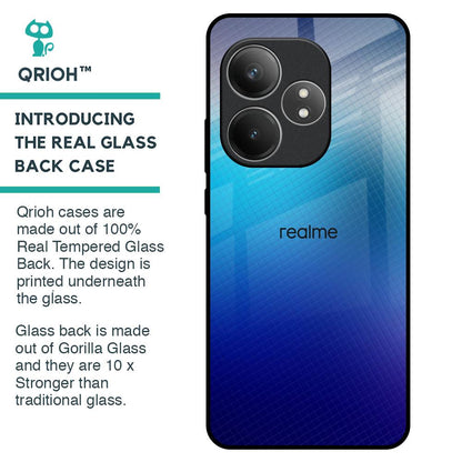 Blue Rhombus Pattern Glass Case for Realme GT 6 5G