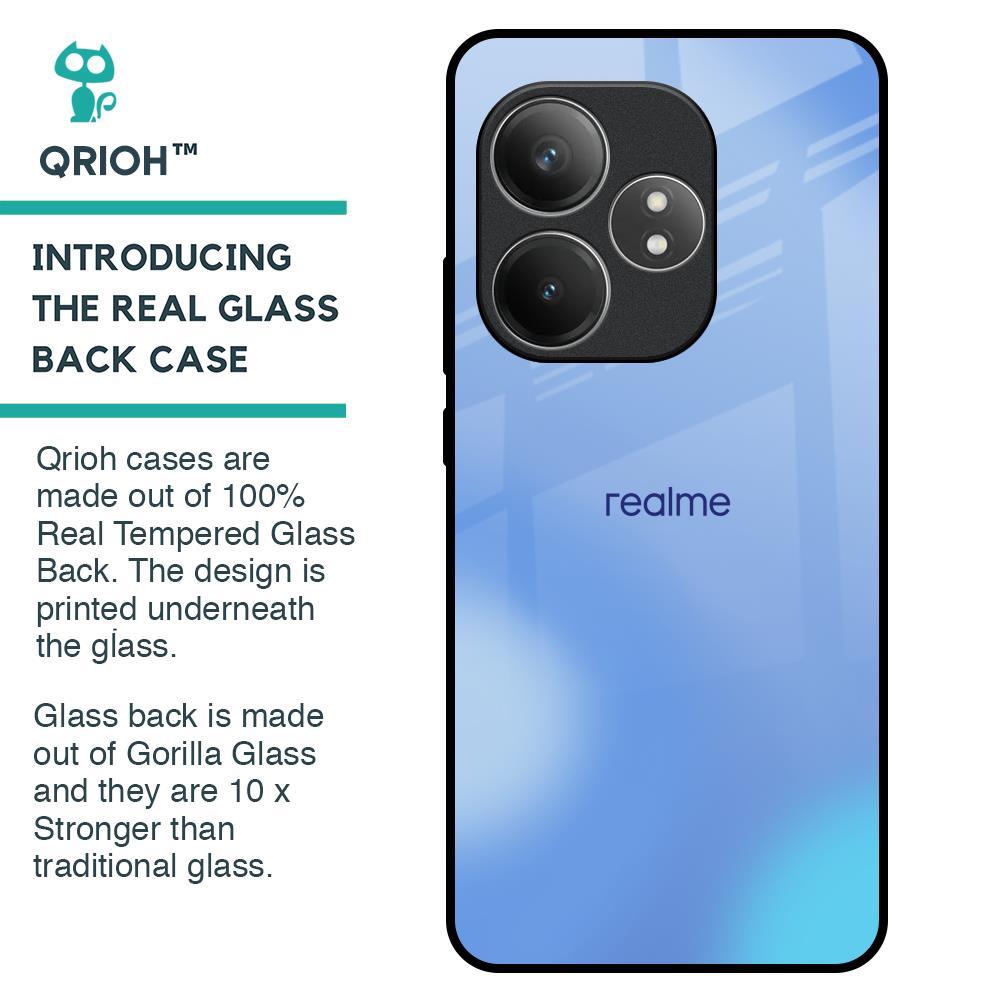 Vibrant Blue Texture Glass Case for Realme GT 6 5G