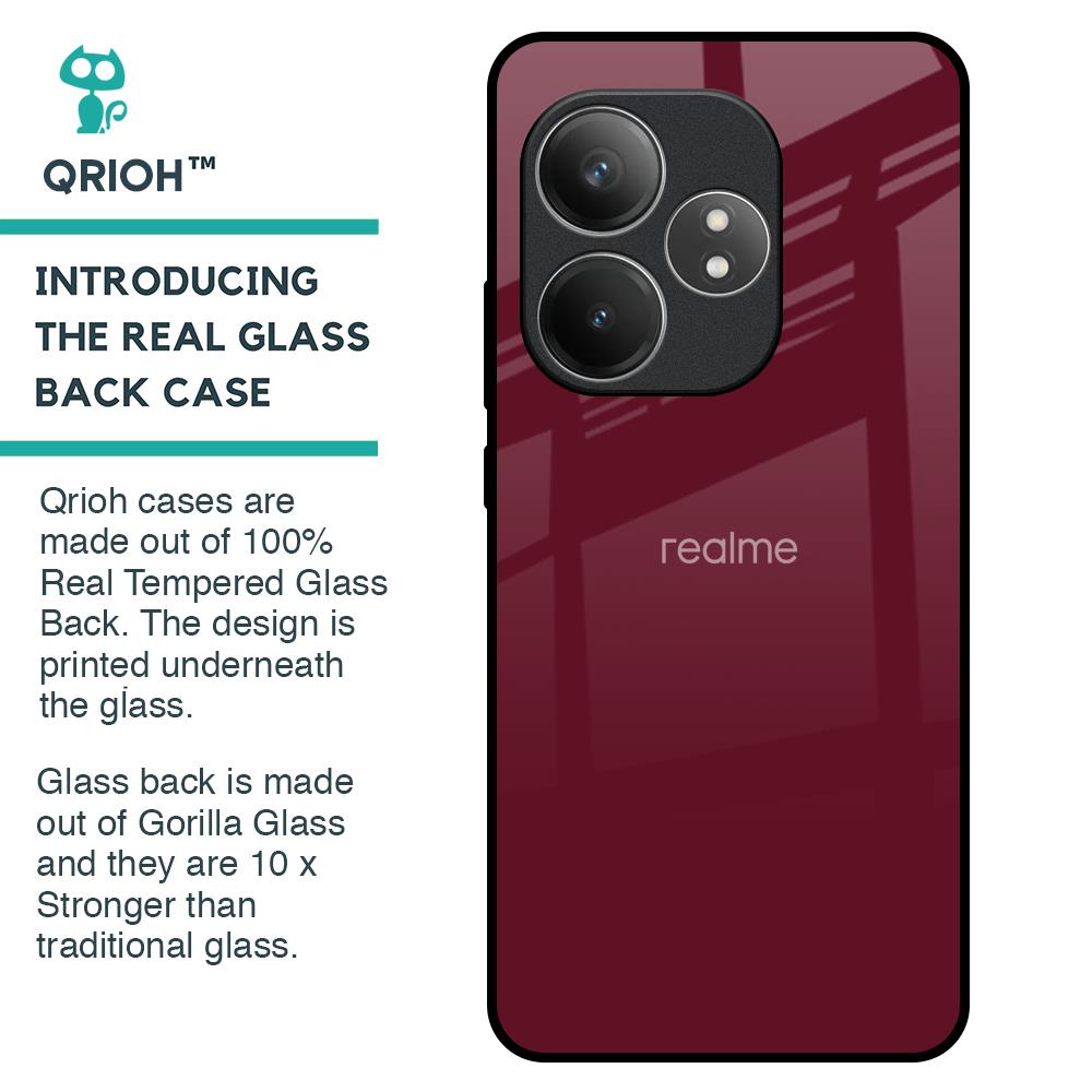 Classic Burgundy Glass Case for Realme GT 6 5G