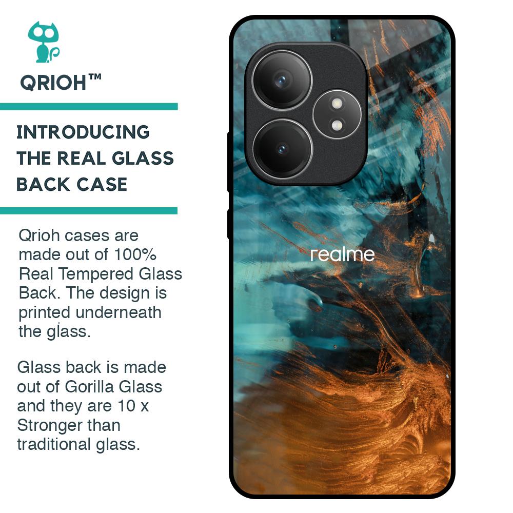 Golden Splash Glass Case for Realme GT 6 5G