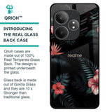 Tropical Art Flower Glass Case for Realme GT 6 5G