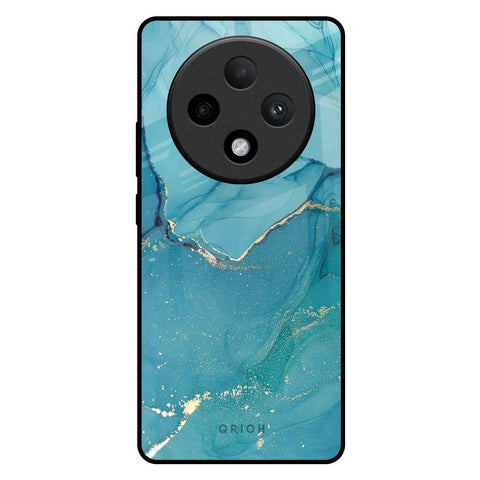 Blue Golden Glitter Oppo F27 Pro Plus Glass Back Cover Online
