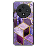 Purple Rhombus Marble Oppo F27 Pro Plus Glass Back Cover Online