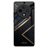 Sleek Golden & Navy Oppo F27 Pro Plus Glass Back Cover Online
